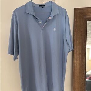 Men's Blue Striped Polo Shirt